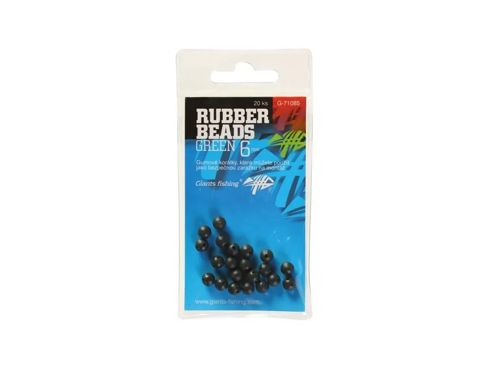 Novinka Giants fishing Gumové kuličky Rubber Beads Transparent Green 4mm,20ks
