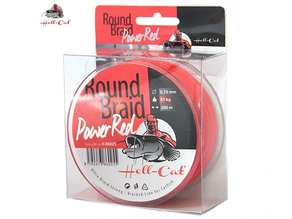 Hell-Cat Splétaná šňůra Round Braid Power Red 200m Nízká Cena