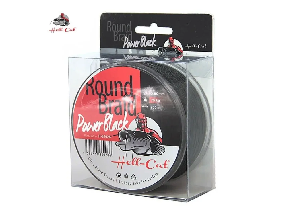 Hell-Cat Splétaná šňůra Round Braid Power Black 200m Hit Sezóny