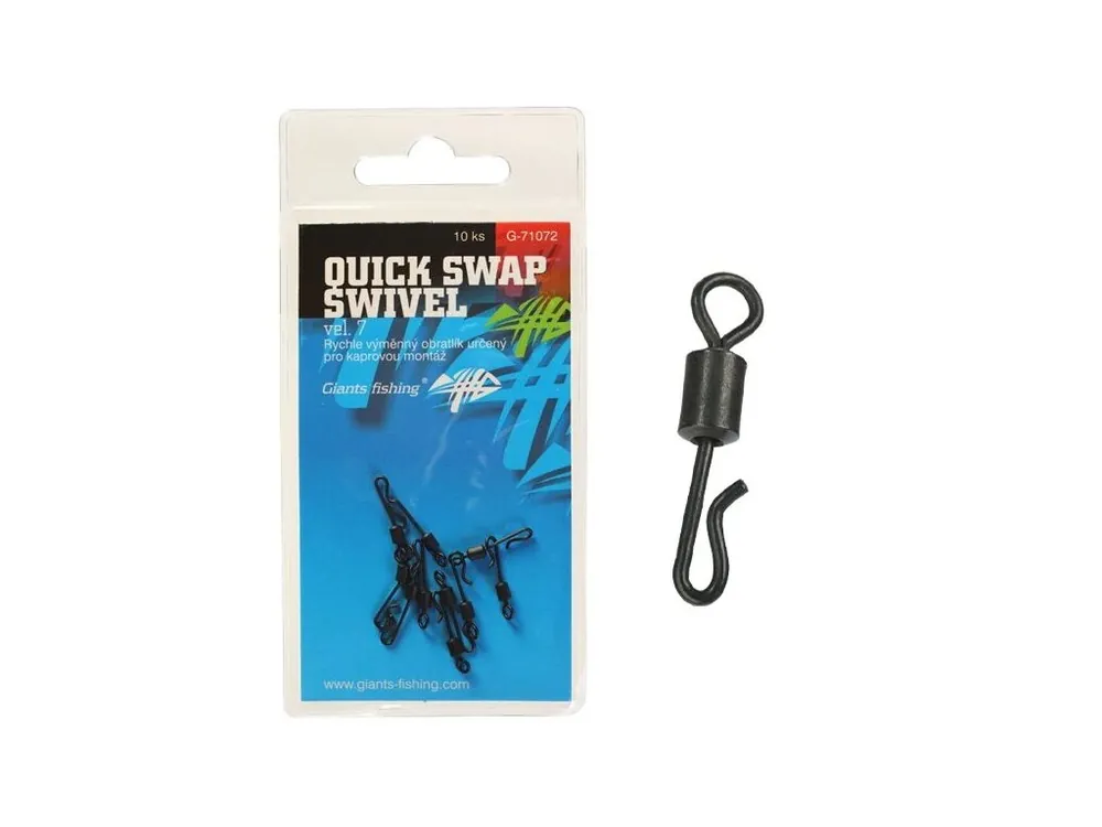 Giants fishing Rychlovýměnný obratlík Quick Swap Swivel, UK.7 (vel.12 EU )/10ks Objednat Nyní