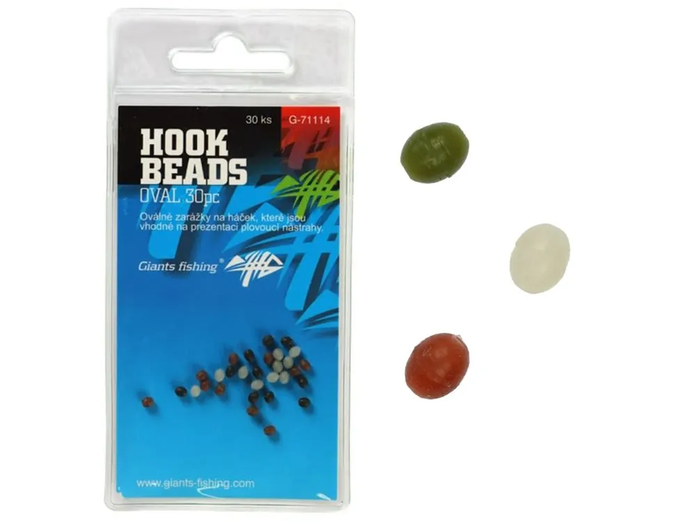 Giants fishing Zarážka na háček Hook Beads Oval, 30ks Tovární Cena