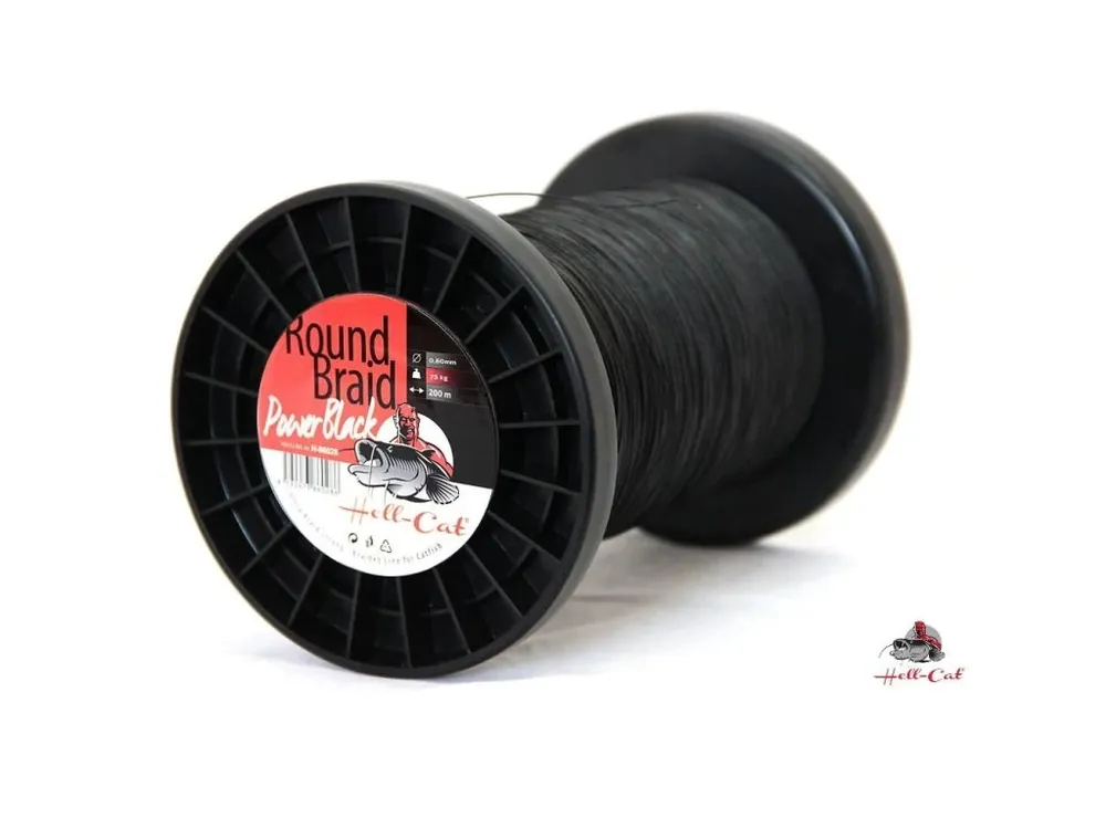 Hell-Cat Splétaná šňůra Round Braid Power Black 1000m Top Prodej