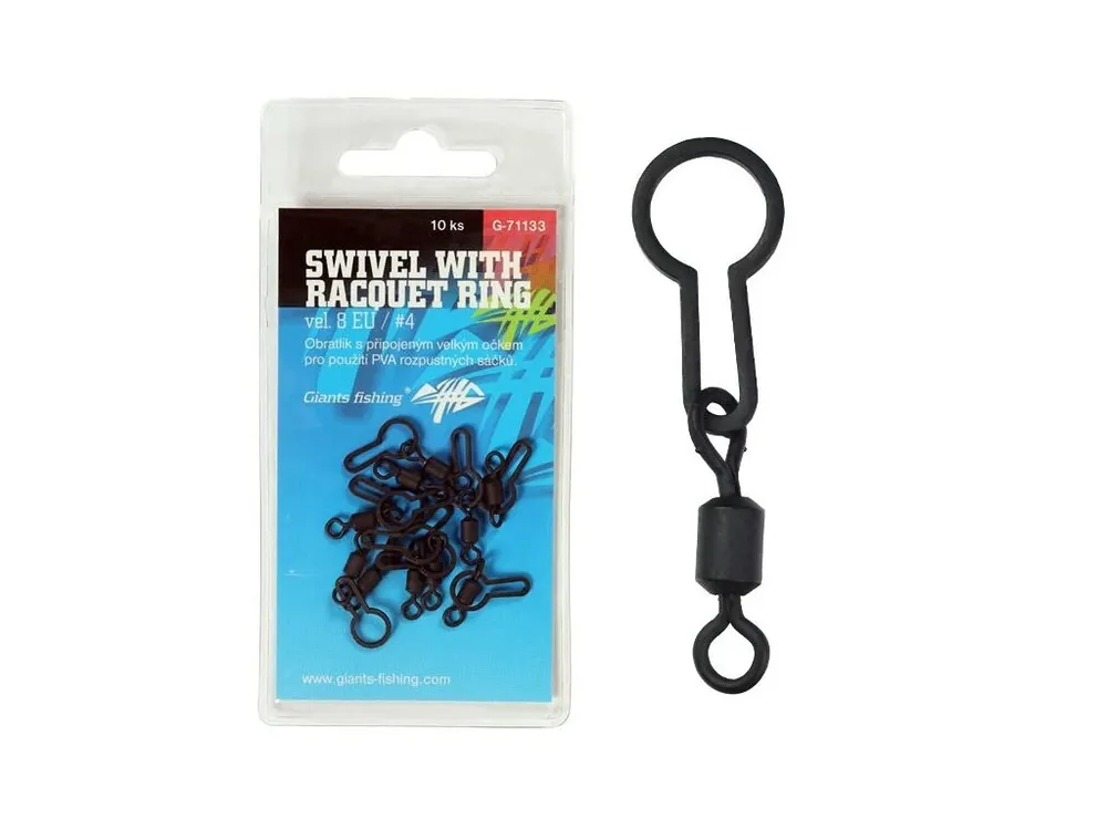 Výhodná Nabídka Giants fishing Obratlík Swivel with Racquet ring, UK.4 (vel.8 EU)/10ks