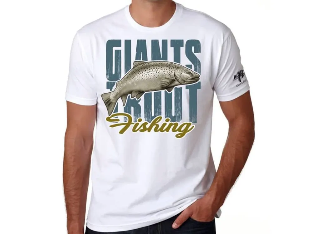 Giants fishing Tričko pánské bílé - Pstruh Tovární Cena