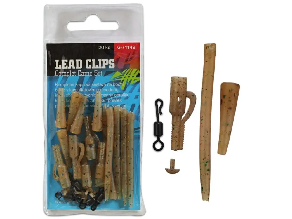 Giants fishing Kompletní sada na boční olovo Lead Clips Complet Camo Set Nejprodávanější