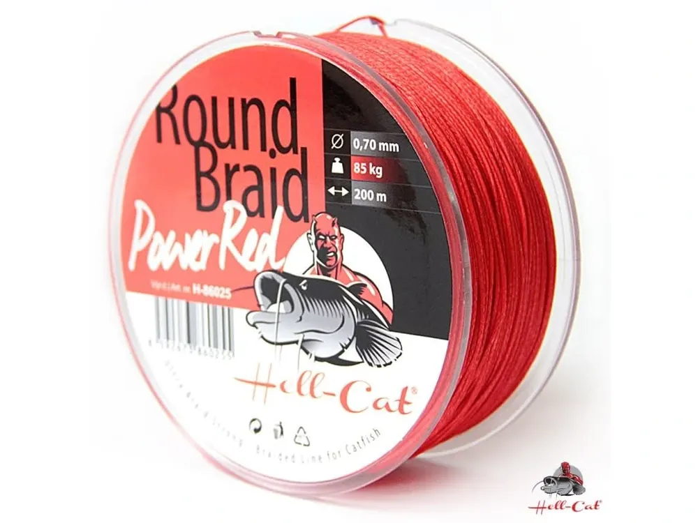 Hell-Cat Splétaná šňůra Round Braid Power Red 1000m Bezpečná Platba