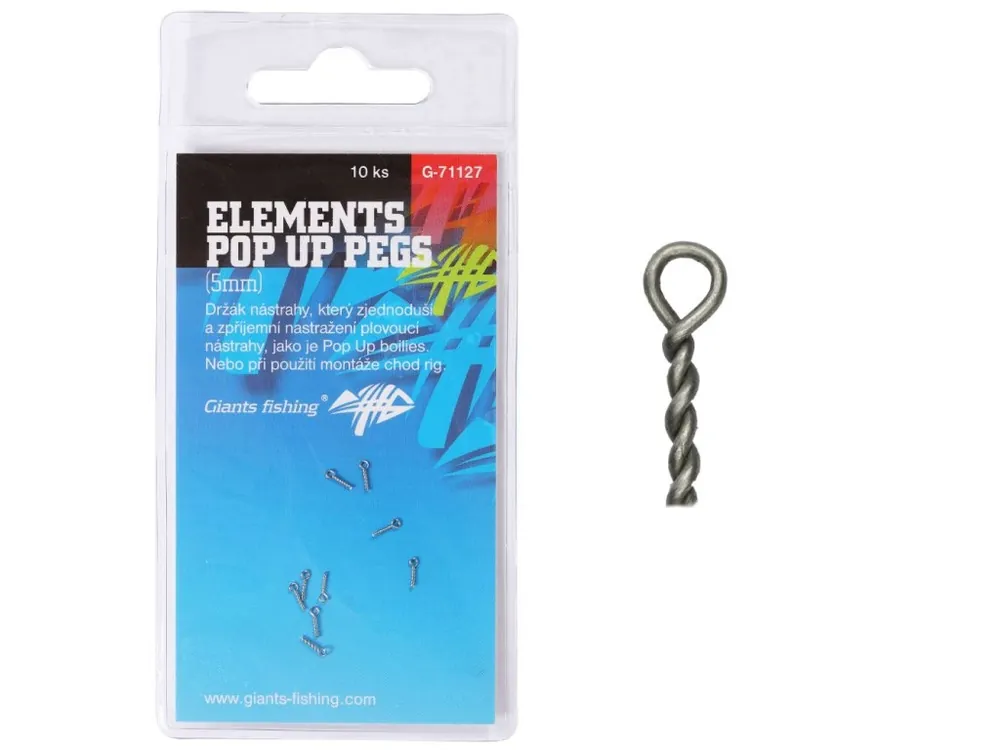 Giants fishing Kolíček s očkem Elements Pop Up Pegs 5mm, 10ks Zlevněný