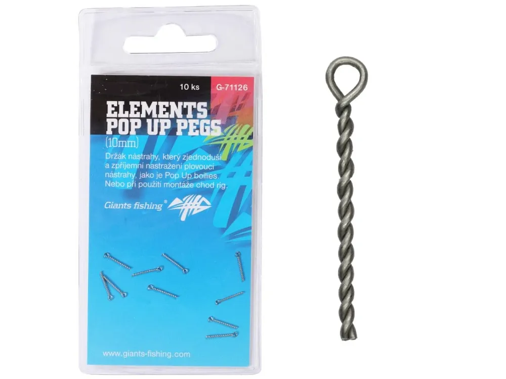 Super Cena Giants fishing Kolíček s očkem Elements Pop Up Pegs 10mm, 10ks