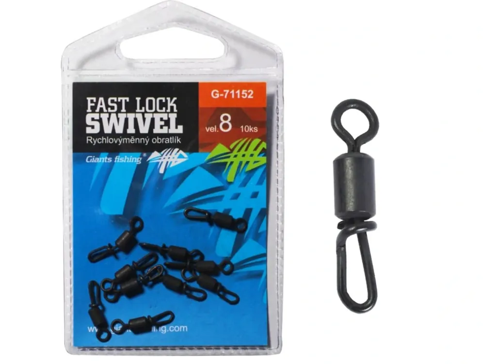 Giants fishing Rychlovýměnný obratlík Fast Lock Swivel, vel.8/10ks Cenově Výhodný