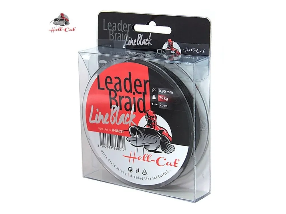 Autentický Hell-Cat Splétaná návazcová šňůra Leader Braid Line Black 20m