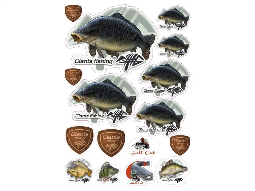 Mix nálepek Giants Fishing Kapr šupináč ( 16ks ) Levný