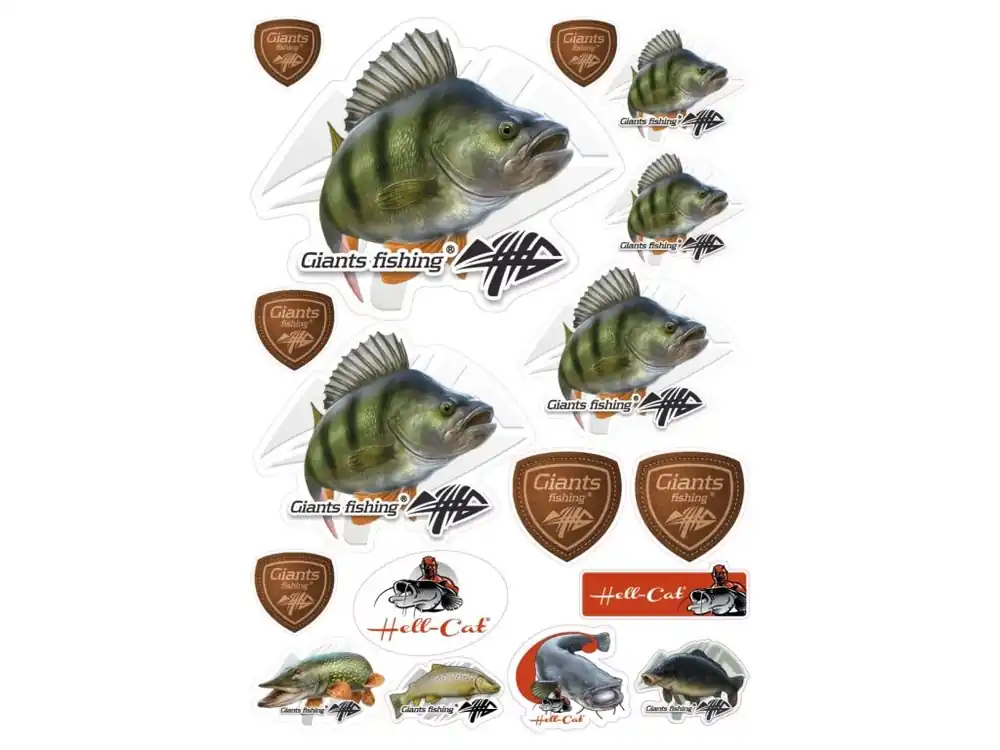 Mix nálepek Giants Fishing Okoun ( 17ks ) Novinka