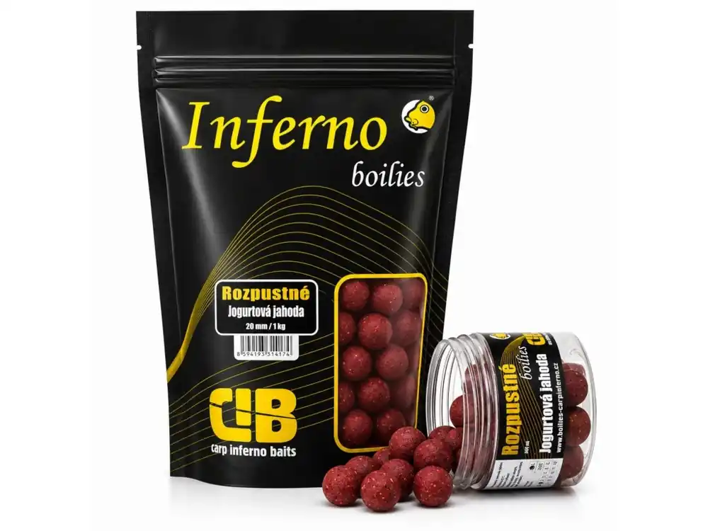 Carp Inferno Rozpustné Boilies Nutra Line Jogurtová Jahoda Nová Kolekce