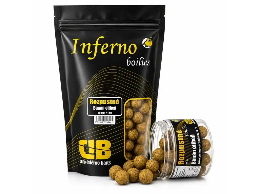 Speciální Cena Carp Inferno Rozpustné Boilies Nutra Line Banán/Oliheň