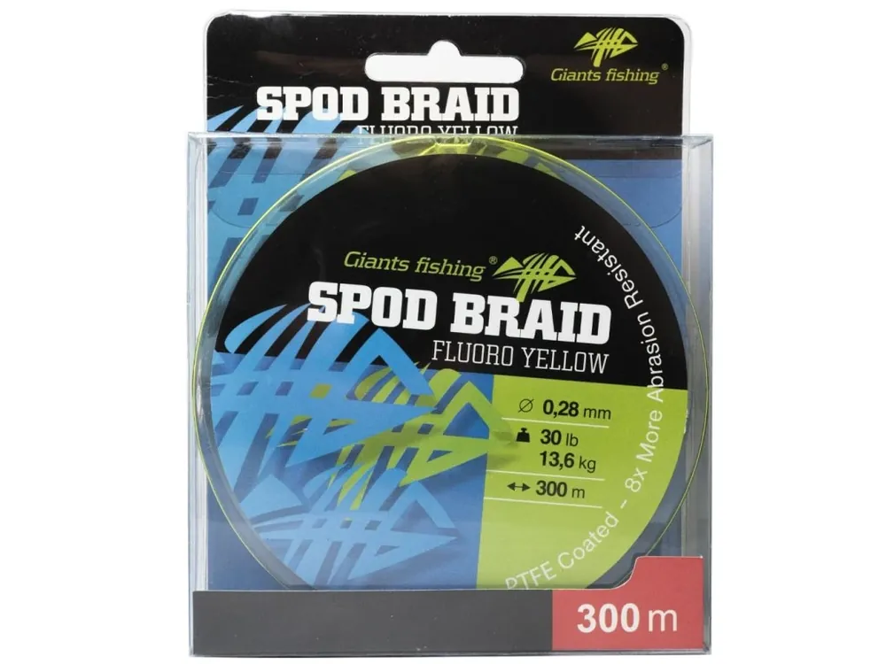 Giants fishing Splétaná šňůra Spod Braid Fluoro Yellow 300m Cenová Bomba