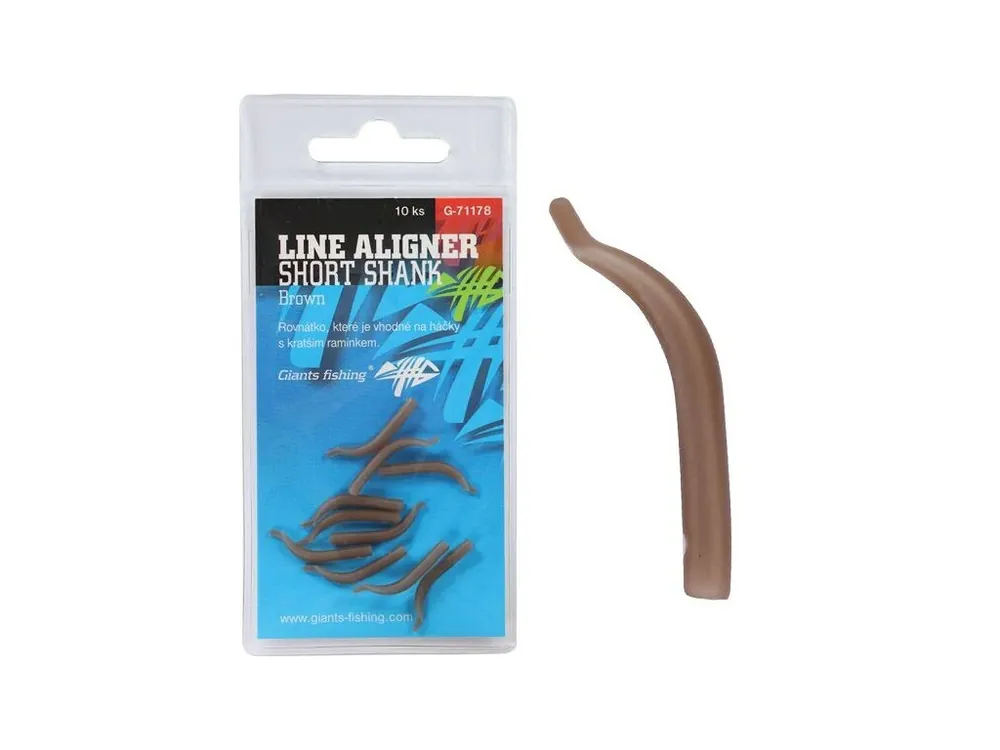 Giants fishing Rovnátka na háček Line Aligner Short Shank Large Brown (Hook 2-6) 10ks Tovární Cena