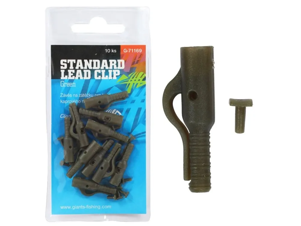 Ihned K Objednání Giants fishing Závěs na boční olovo Standard Lead Clip Green/10ks