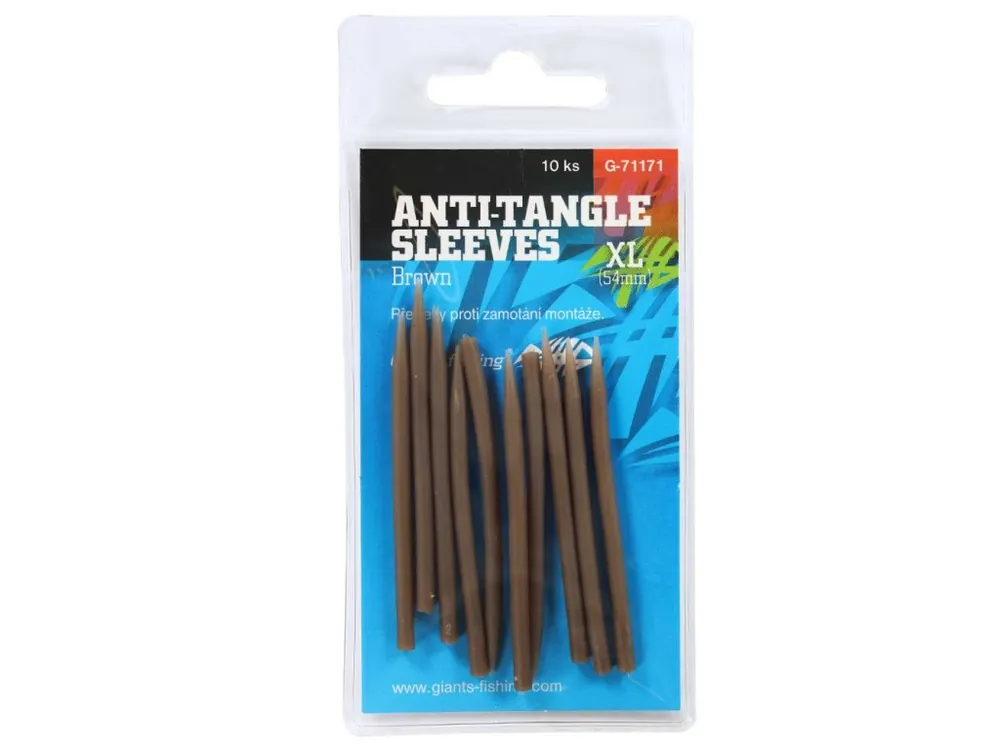 Vysoce Kvalitní Giants fishing Převleky proti zamotání Anti-Tangle Sleeves Brown XL ( 54mm )/10ks