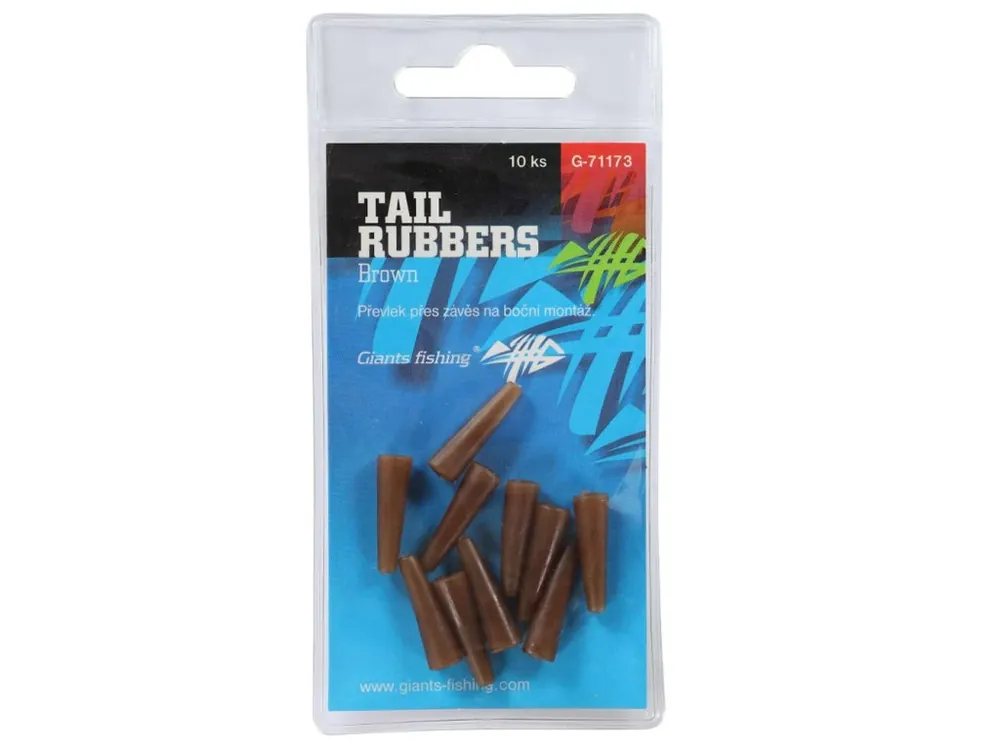 Super Cena Giants fishing Převlek na závěsku Tail Rubbers Brown/10pc ( 20mm ) 10ks