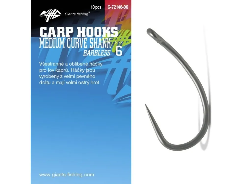 Nejprodávanější Giants fishing Háček s očkem bez protihrotu Medium Curve Shank 10ks