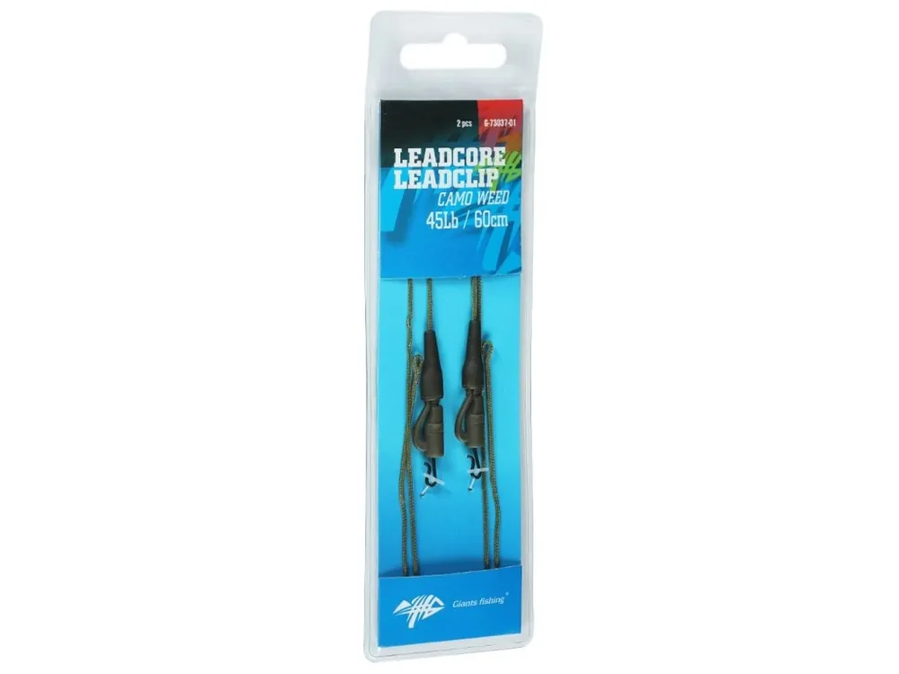 Nejlepší Cena Giants fishing Montáž s olověnou šňůrkou Leadcore 45Lb Leadclip (2ks) 60cm