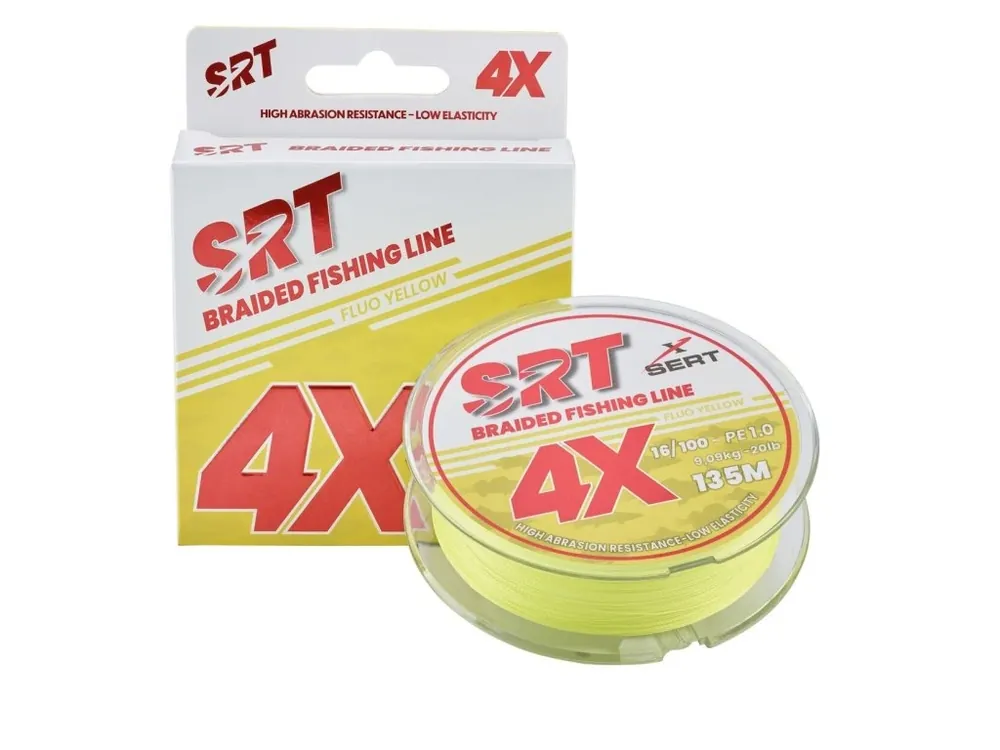 Sert splétaná šnůra 4X SRT Fluo Yellow 135M Ihned K Objednání