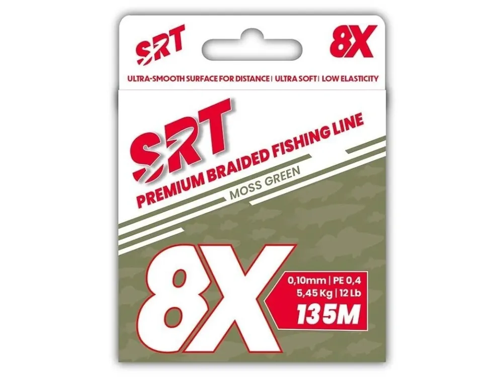 Sert splétaná šnůra 8X SRT Moss Green 135M Vysoce Kvalitní