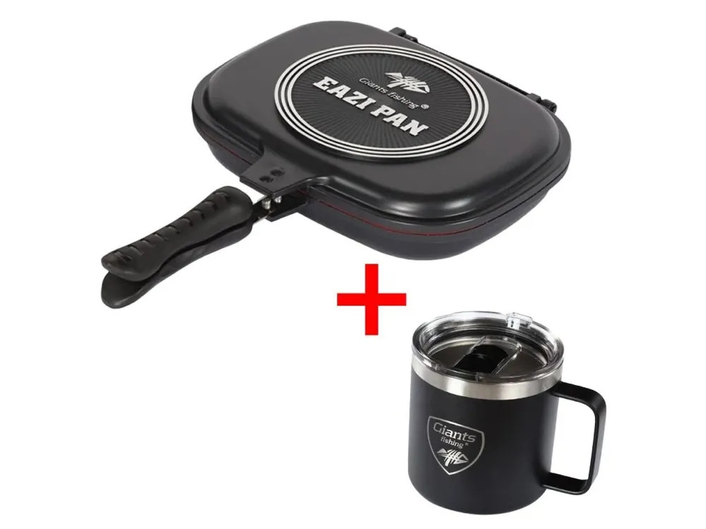 Giants fishing Akční set Pánev na vaření Eazi Pan Medium + Nerezový thermo hrnek 400ml Nejlepší Volba