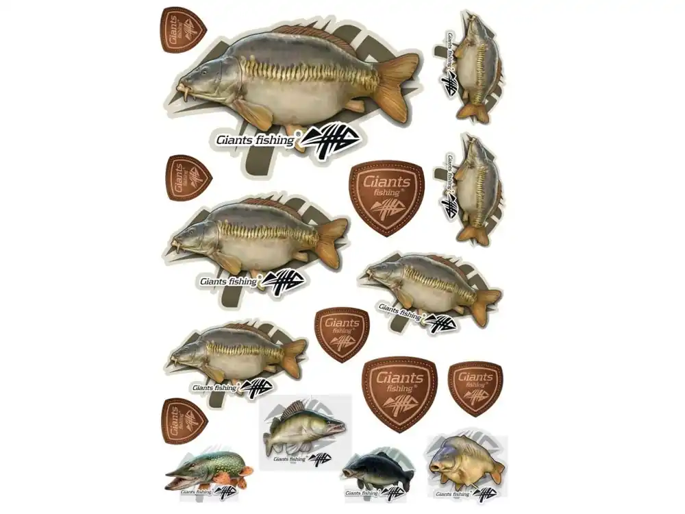 Výprodej Mix nálepek Giants Fishing Kapr řádkáč ( 10ks )
