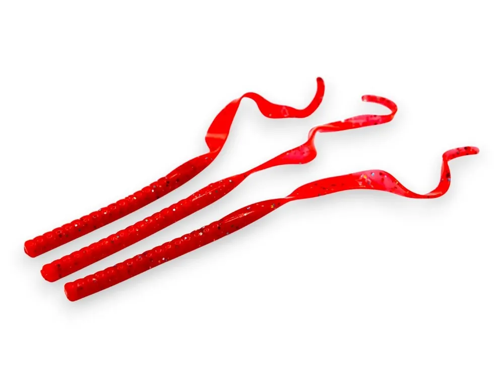 FISHMACHINE Gumová nástraha LAZY WORM ČERVENÁ 25cm / 3ks Výprodej
