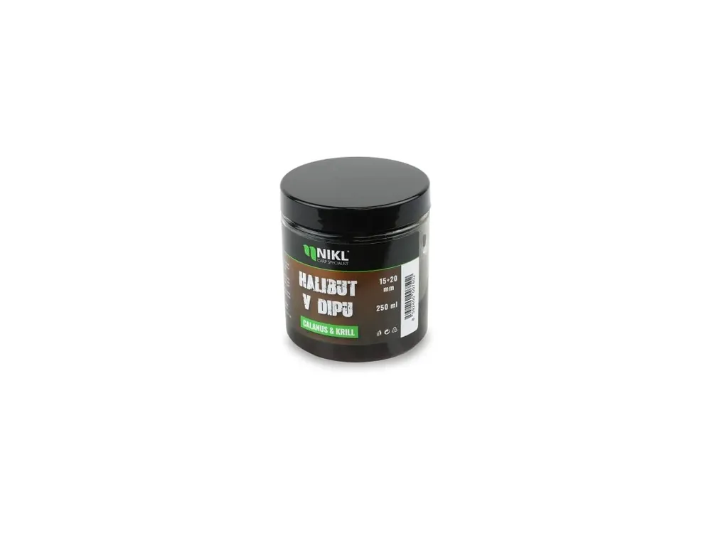 Nikl Black halibut v dipu Calanus & Krill 15+20mm, 250ml Must-Have
