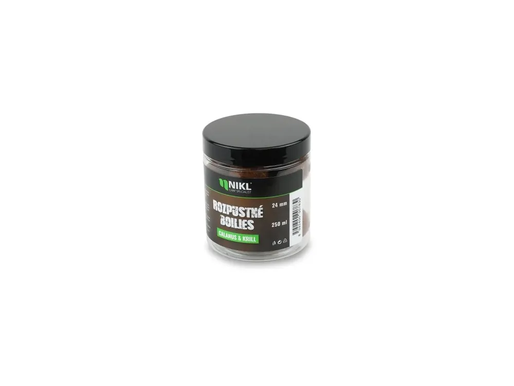 Nová Kolekce Nikl Rozpustné boilies Calanus & Krill 250ml