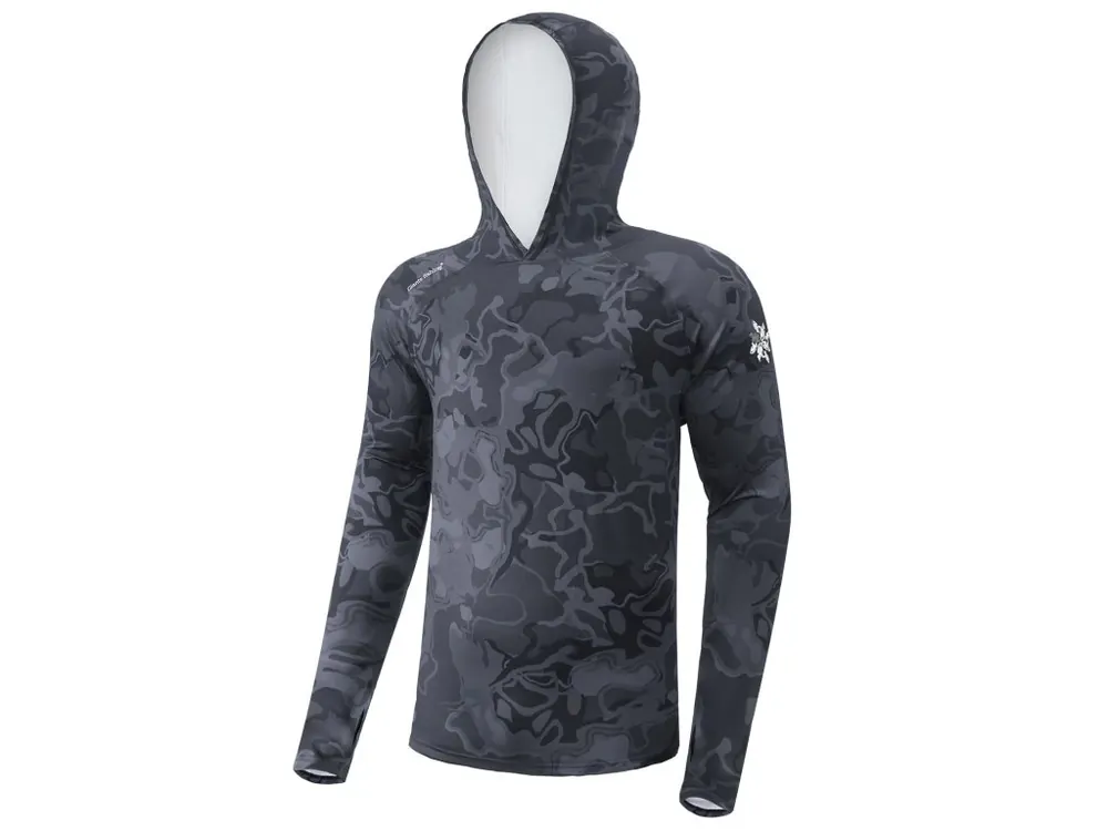 Akce Giants fishing Funkční tričko s dlouhým rukávem UV50+Hoodie Camo Grey