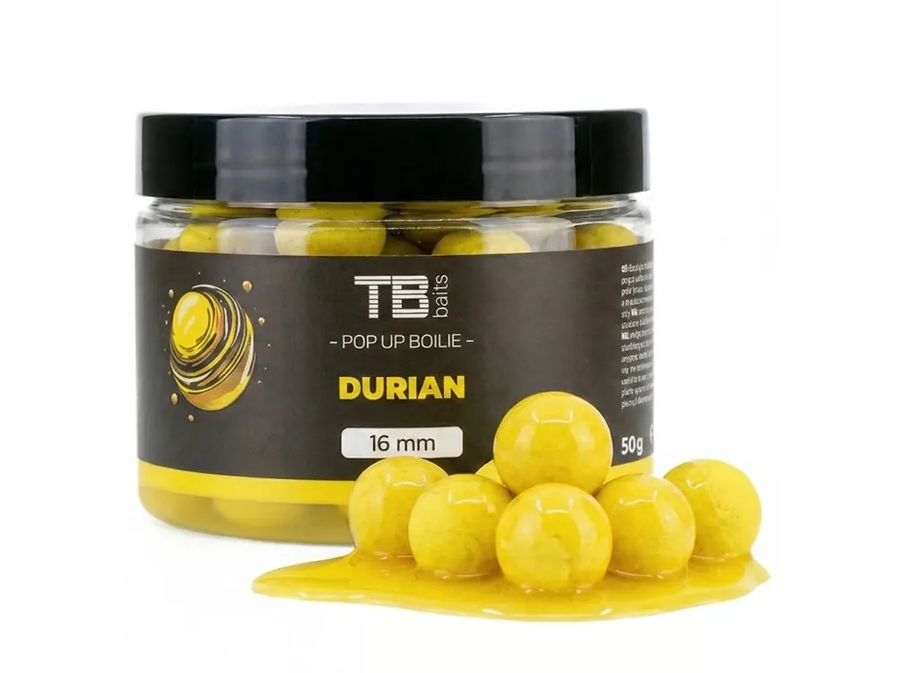 Finální Výprodej TB Baits Plovoucí Boilie Pop-Up Durian + NHDC 50 g