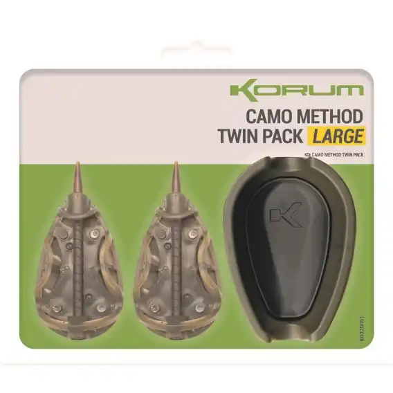 Značkový KORUM - Method krmítka + formička CAMO TWIN PACK LARGE 30g