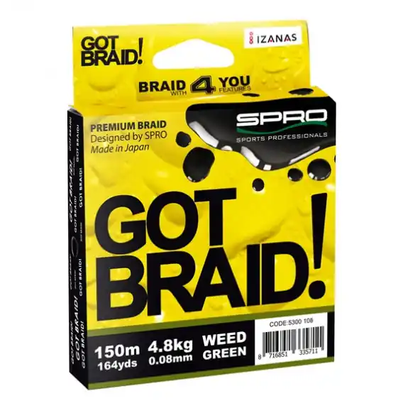 Časově Omezené Pletenka SPRO Got Braid! (žlutá) - 0.13mm / 300m / 7,40kg