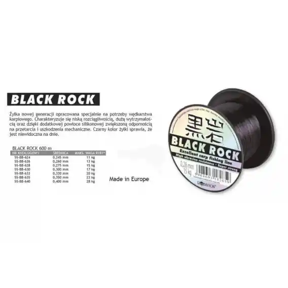 ROBINSON - Vlasec Black Rock 0,26mm/13kg/600m Dokud Zásoby Vydrží