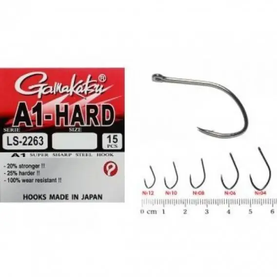 Ověřený Háček Gamakatsu A1-Hard LS-2263 s očkem vel.6 (15ks)