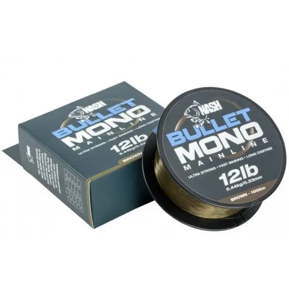 NASH - Vlasec Bullet mono hnědý 0,40mm/9,07kg/1000m Originální