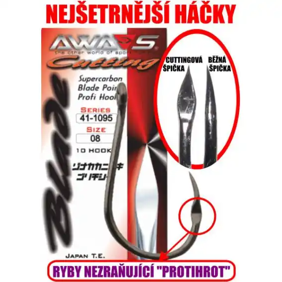 AWA-SHIMA HÁČKY CUTTING BLADE 41-1095 - vel. 3/0 - 10ks. Akční Nabídka