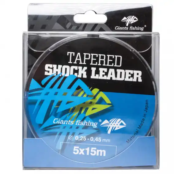 Koupit Online GIANTS FISHING - Ujímaný šokový vlasec Tapered shock leader 5x15m 0,25-0,15mm