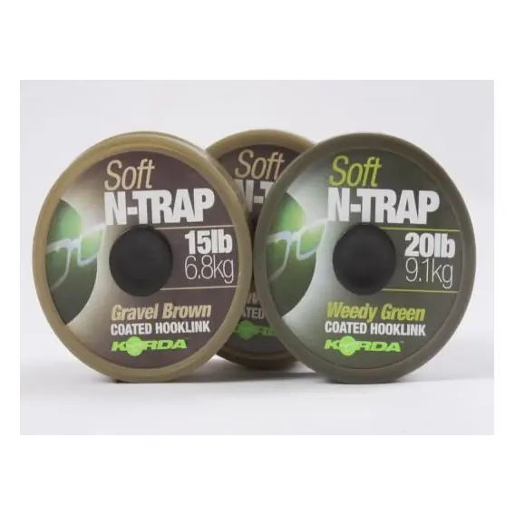 KORDA - Ztužená šňůrka N-Trap 9,1kg/20m GRAVEL BROWN Dokud Zásoby Vydrží