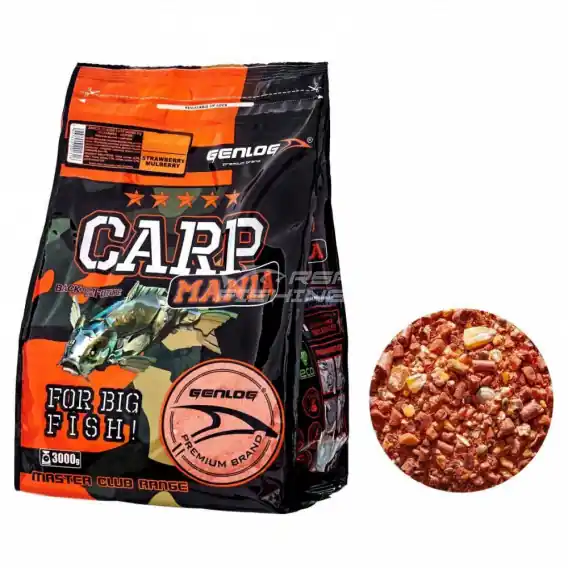 Značkový GENLOG - Krmná směs CARP MANIA Jahoda 3kg