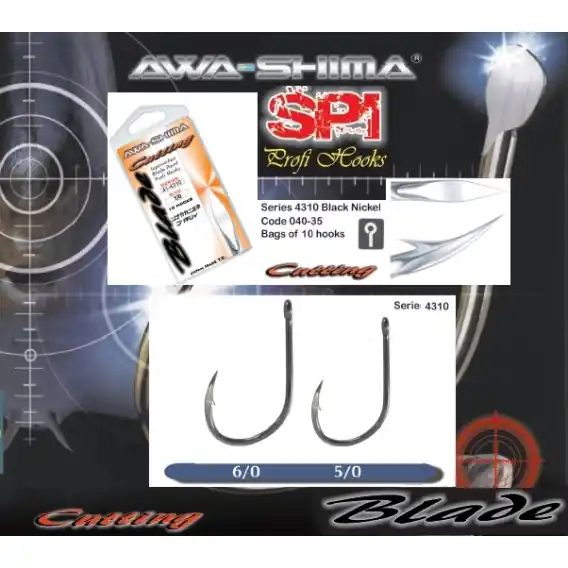 Vysoce Kvalitní AWA-SHIMA - Háčky CUTTING BLADE 41-4310 vel. 1 10ks