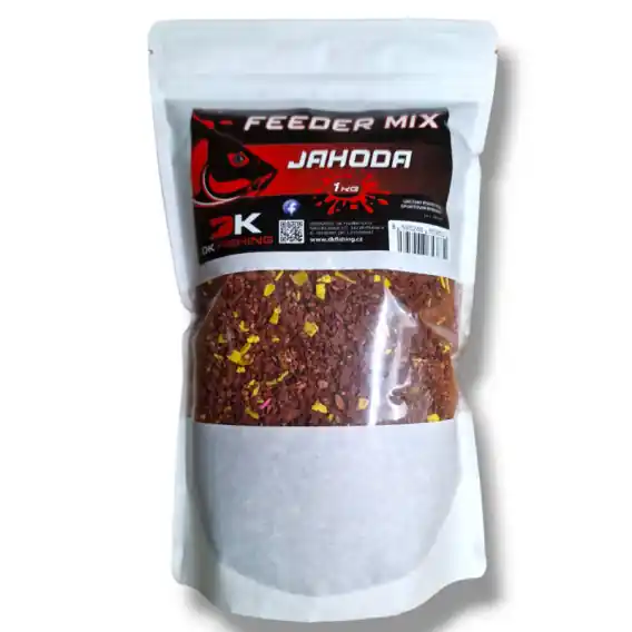 DK Fishing - Krmítková směs Feeder mix vlhčený JAHODA 1kg Aktuální