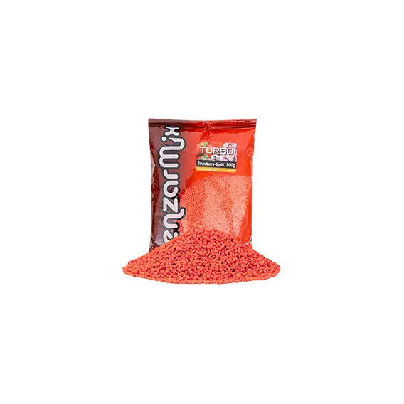 BENZAR MIX - Fluo pelety TURBO Jahoda-squid 3mm/800g Nejlepší Cena