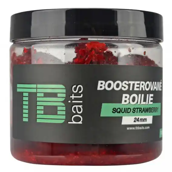 Cenová Bomba TB baits - Boosterované boilie SQUID JAHODA vel. 24mm 120g