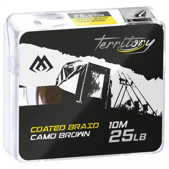 MIKADO - Pletená návazcová šňůra COATED BRAID 25lbs/10m HNĚDÁ/CAMO Nová Kolekce