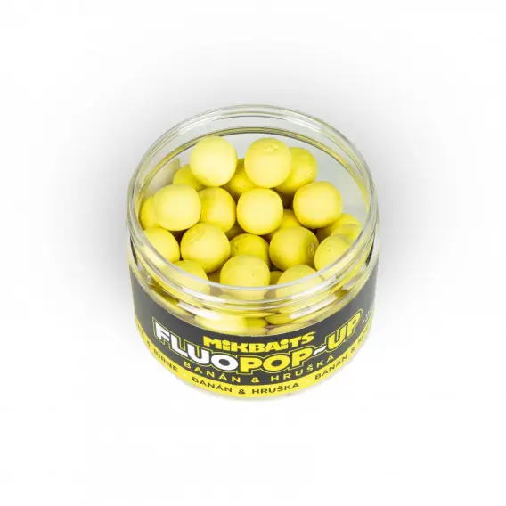 Horká Nabídka MIKBAITS - Plovoucí boilies FLUOPOP-UP 150ml 14mm BANÁN HRUŠKA