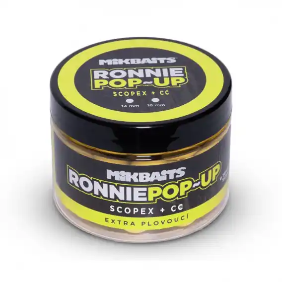 MIKBAITS - Plovoucí boilies RONNIE POP-UP 14mm/150ml SCOPEX + CC Cenová Bomba